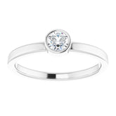 Platinum 4 mm Natural White Sapphire Ring